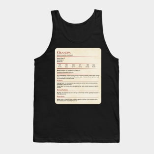 D&D Grandpa Statblock Tank Top